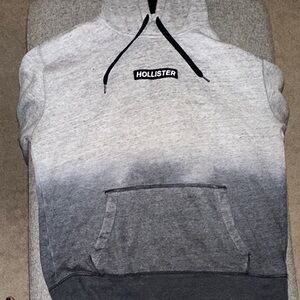 Hollister Men's Gray Ombre Hoodie Sweater